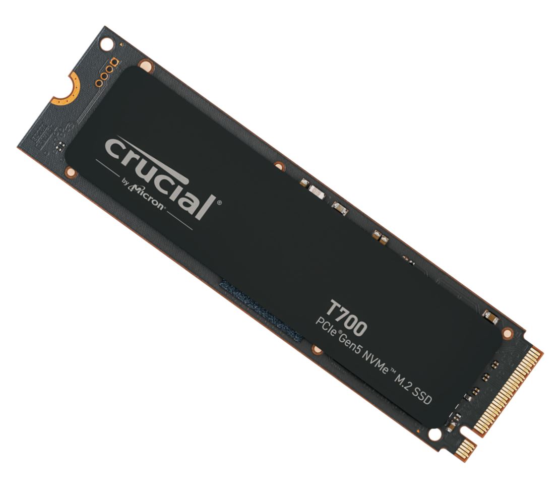 Crucial T700 2TB Gen5 NVMe SSD - 12400/11800MB/s R/W 1200TBW 1500K IOPs 1.5M hrs MTTF with DirectStorage for Intel 13th Gen & AMD Ryzen 7000 Crucial T700 2TB Gen5 NVMe SSD - 12400/11800MB/s R/W 1200TBW 1500K IOPs 1.5M hrs MTTF with DirectStorage for Intel 13th Gen & AMD Ryzen 7000